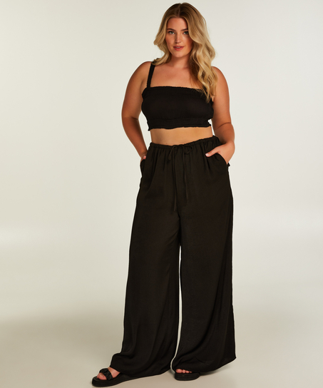 Rynkad crop top, Svart