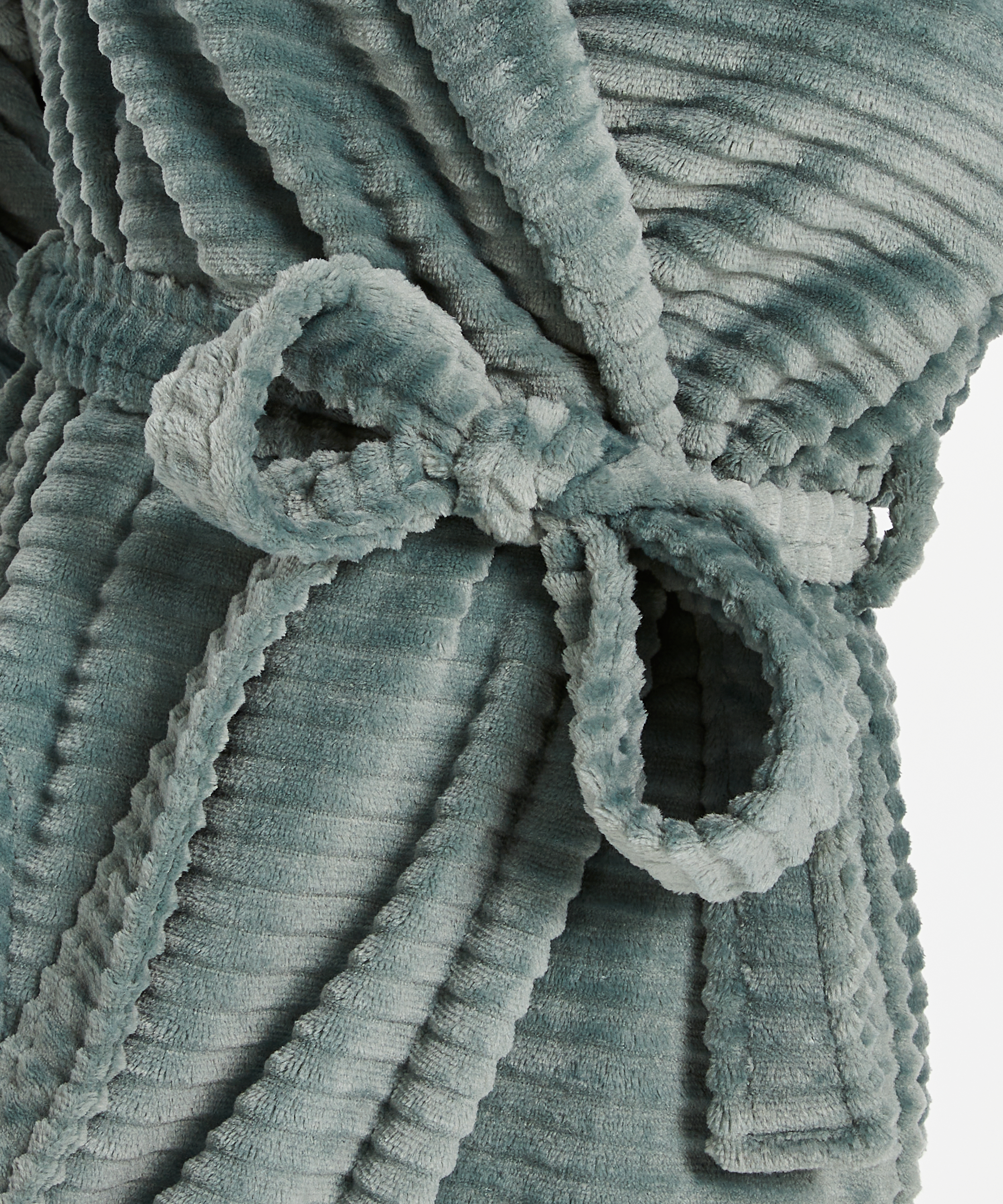 Ribbad badrock av fleece kort, Gr&ouml;n, main