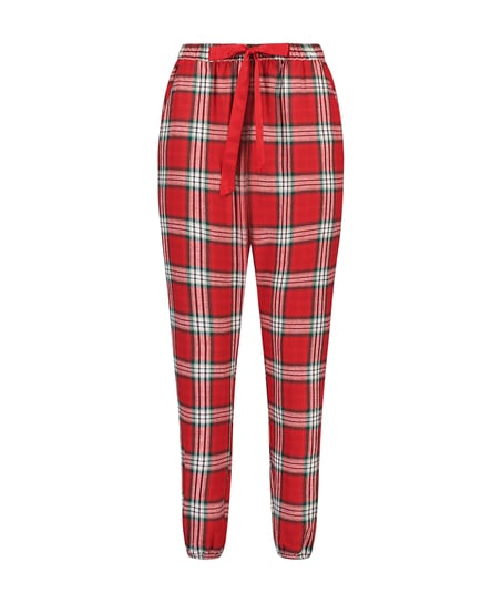 Tall Pyjamasbyxor i rutig Twill, röd