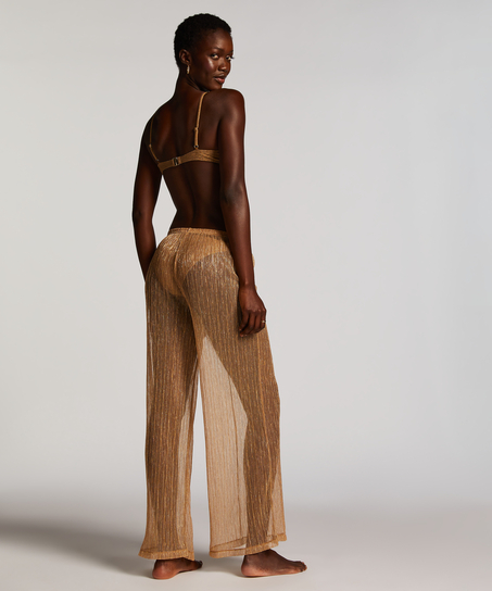 Skimrande strandbyxor Goldie, Gul