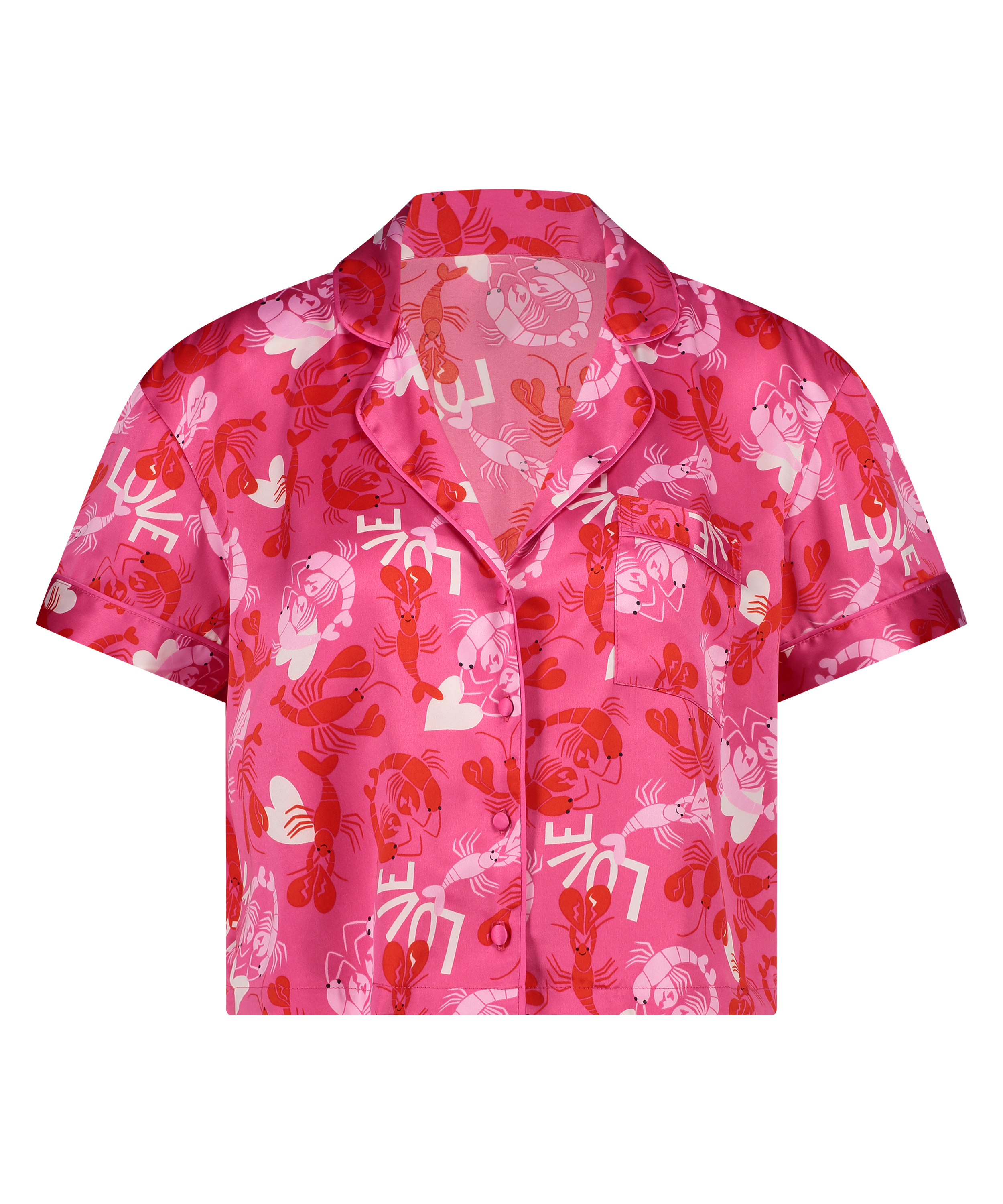 Kort&auml;rmad jacka i Satin, Rosa, main