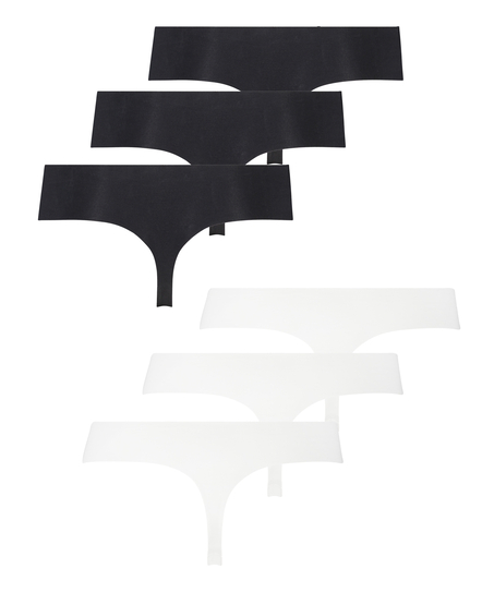 6-pack osynliga stringtrosor, Vit