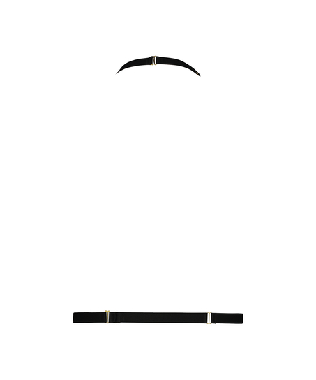 Bralette i konstläder med kedja, Svart