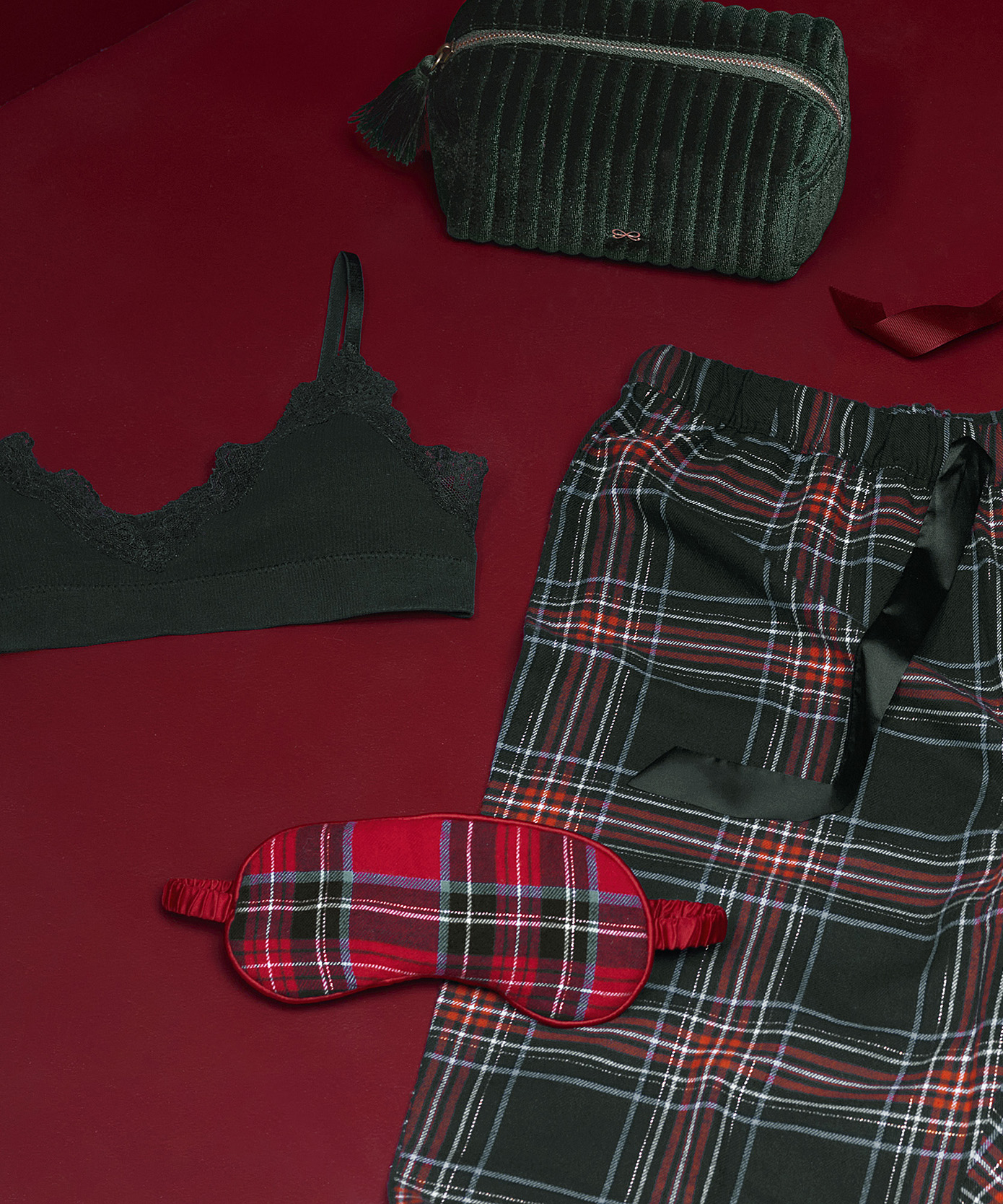 Sovmask Flanell, Röd, main