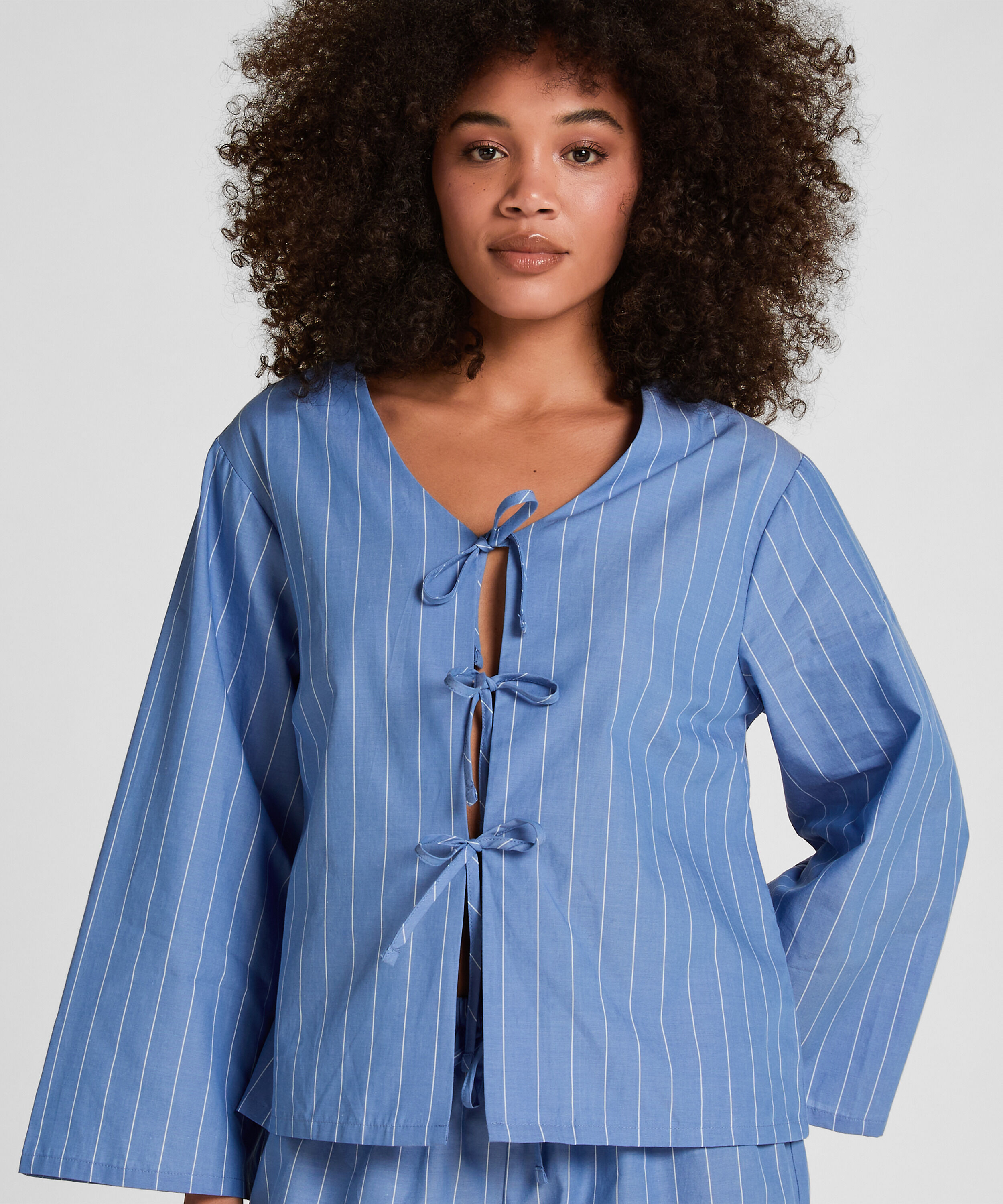 Randig Pyjamasjacka, Blå Randig Pyjamasjacka, Blå