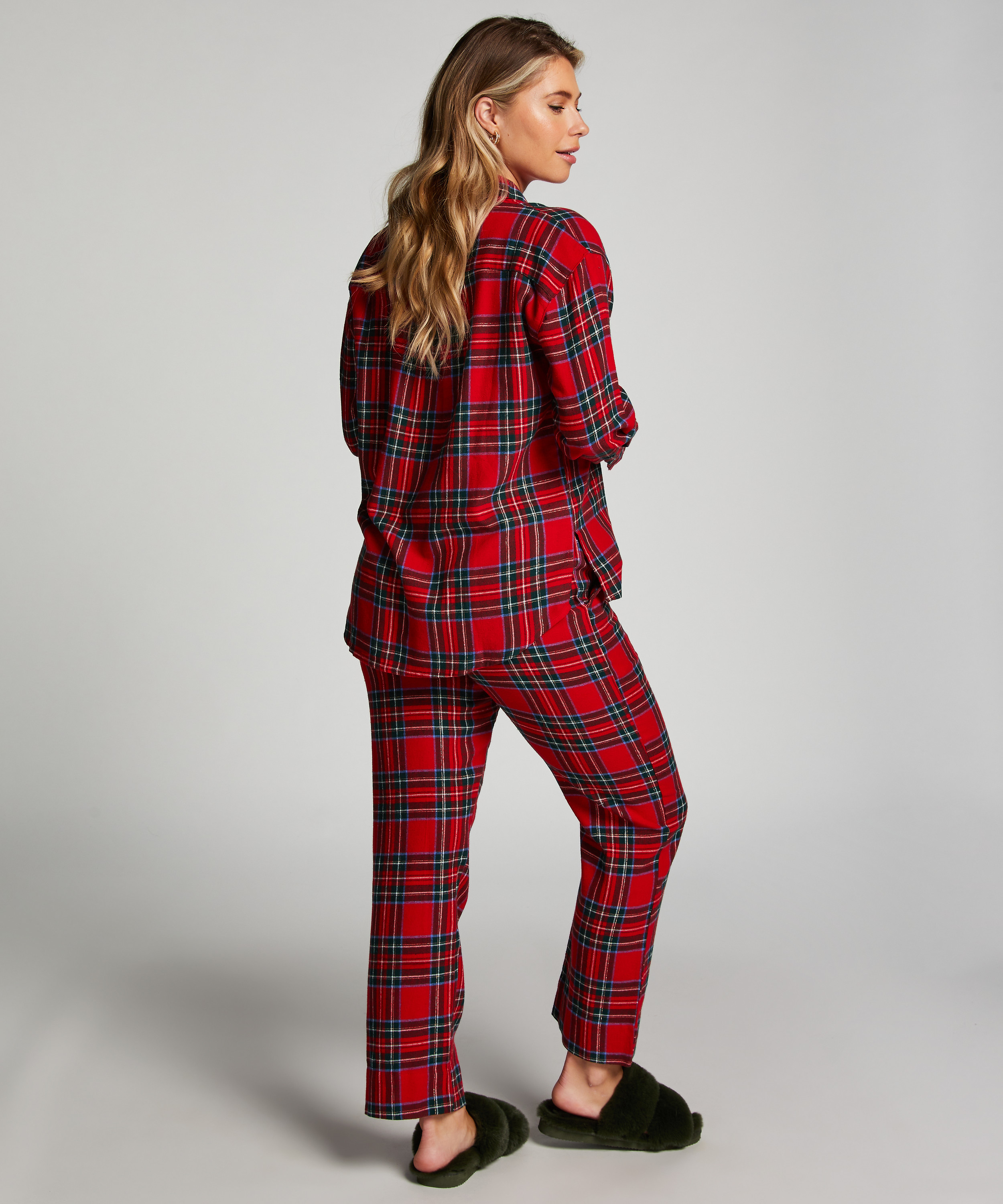 Pyjamasbyxori flanell, R&ouml;d, main
