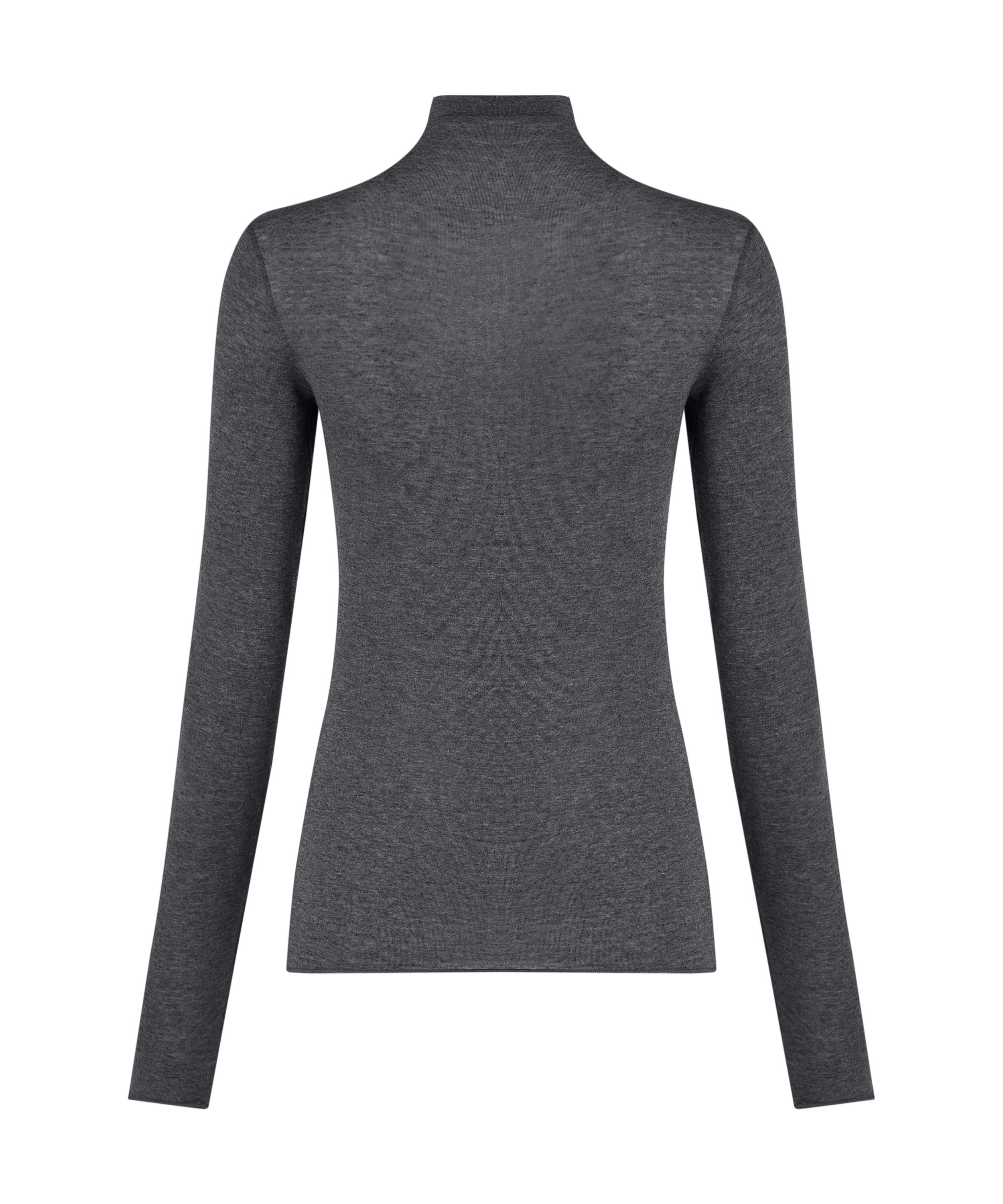 super soft cashmereblandad-topp med polokrage, Grå, main