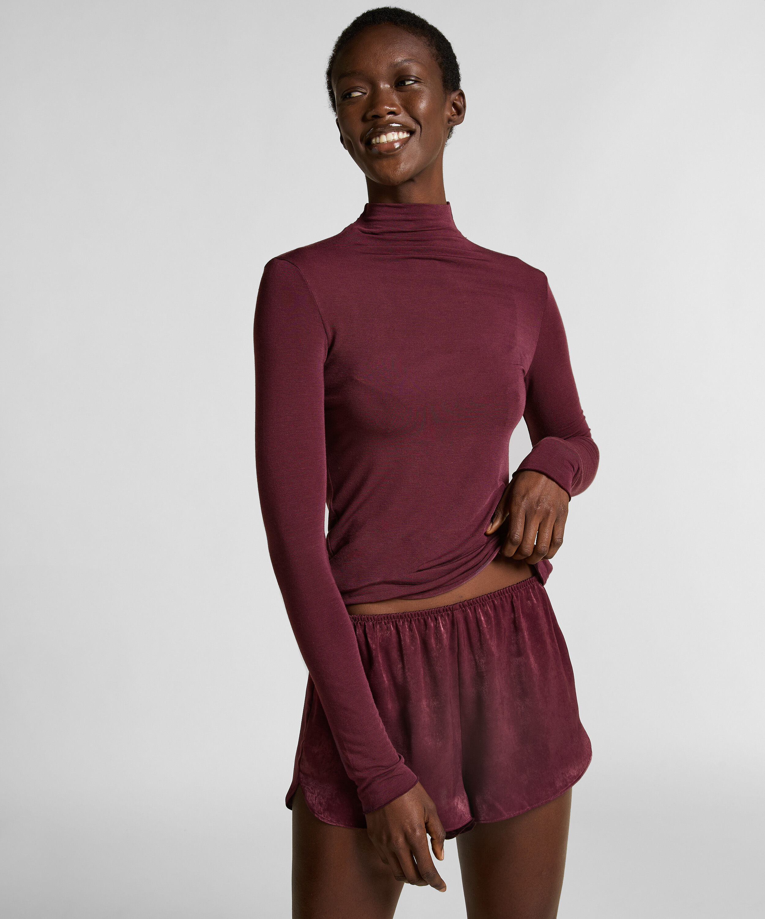 super soft cashmereblandad-topp med polokrage