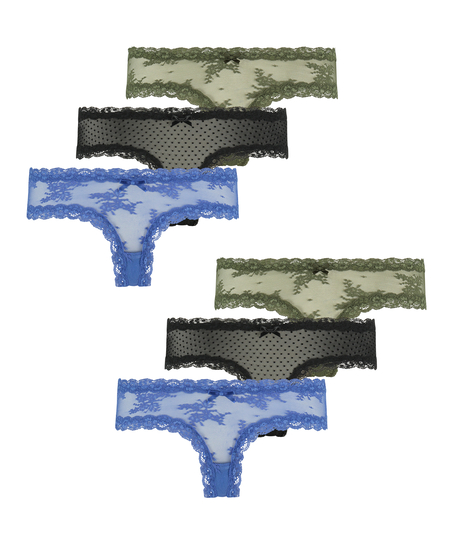 Brazilian-trosa V-shape mesh 6-pack, blå