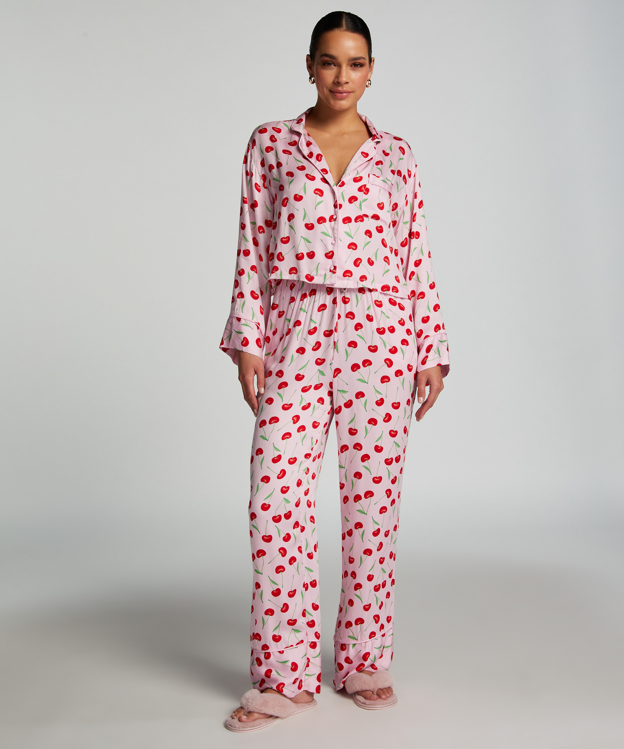 Stickade pyjamasbyxor Springbreakers, Rosa, main