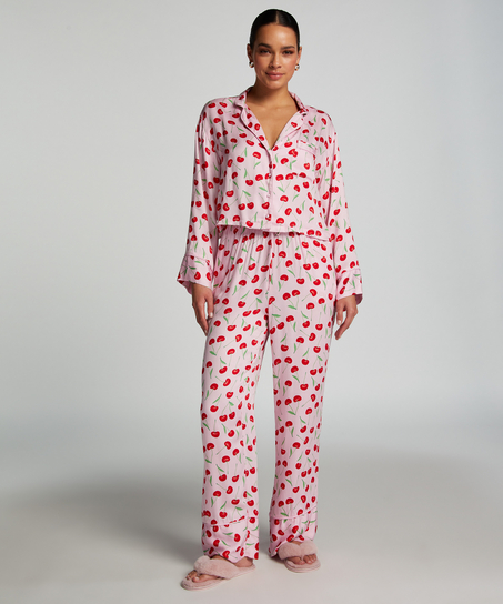 Stickade pyjamasbyxor Springbreakers, Rosa