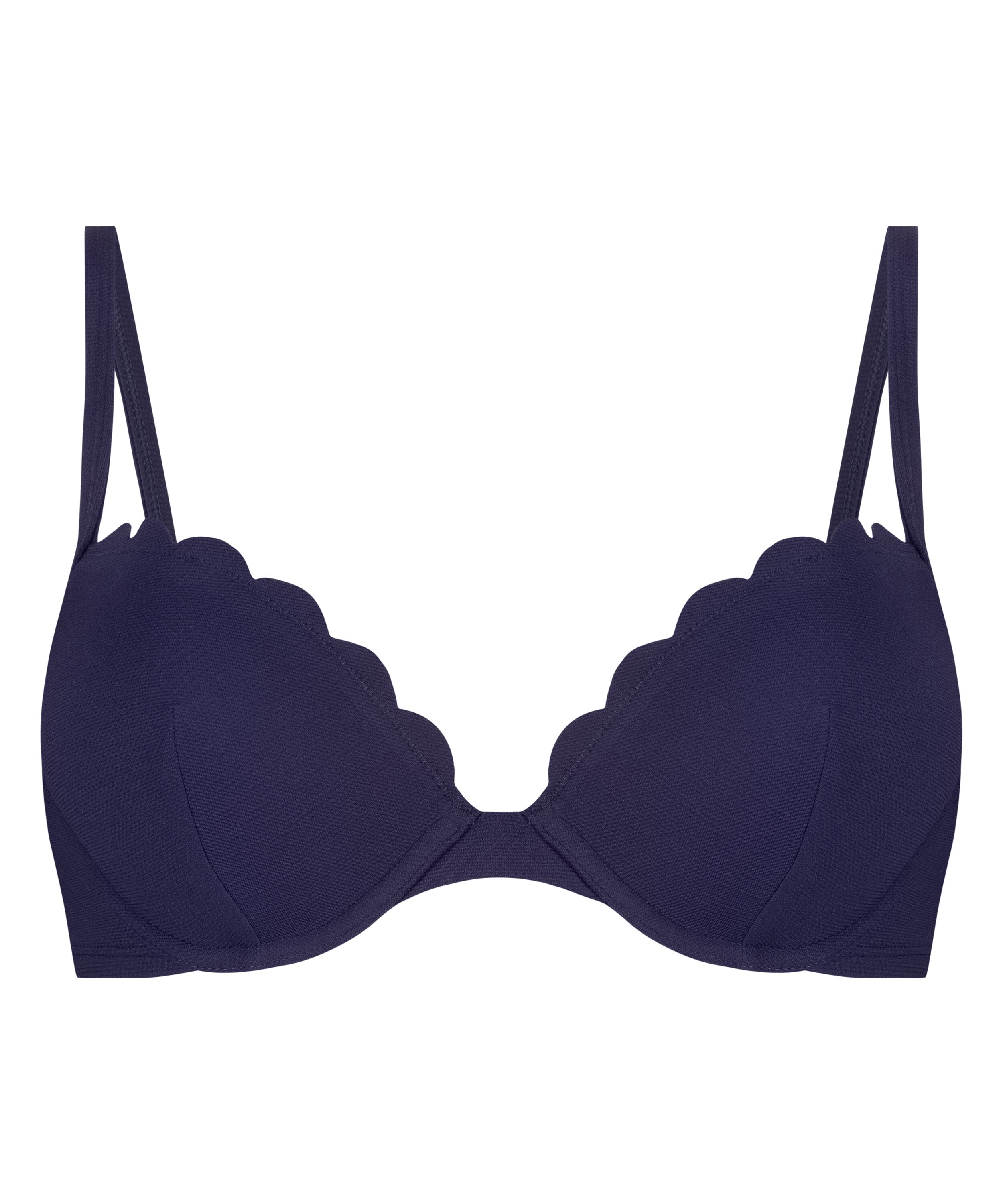 Scallop formpressad bikinitopp med bygel, Blå