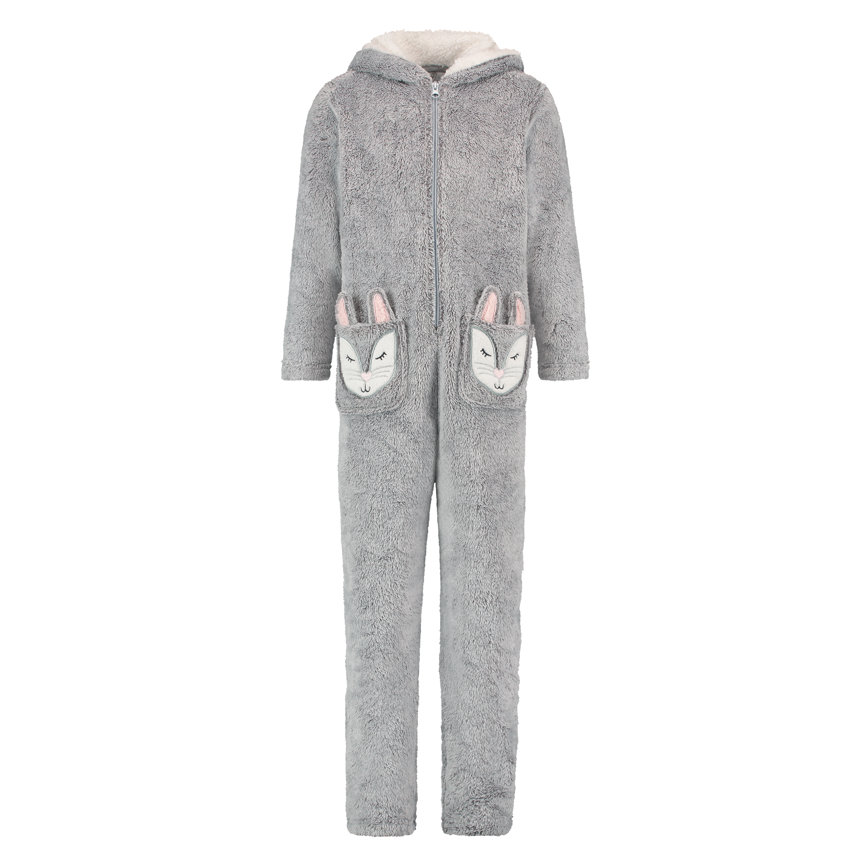 Fleece Onesie Kids, Grå, main