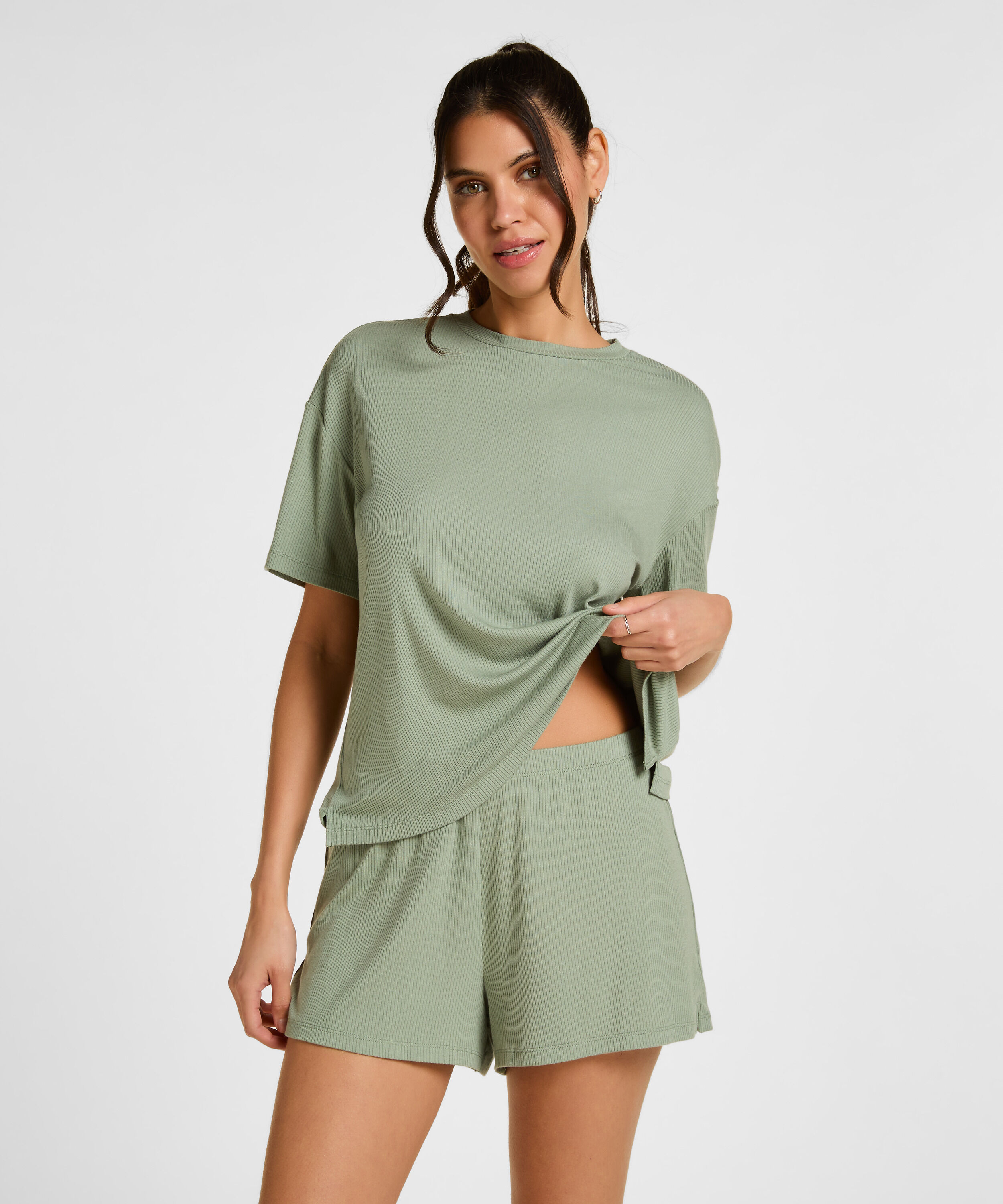 Pyjamasshorts, Grön