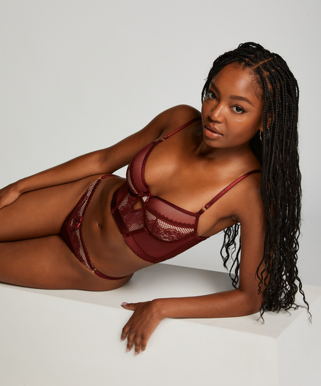 Vadderad longline bygelbeh&aring; Malika, R&ouml;d