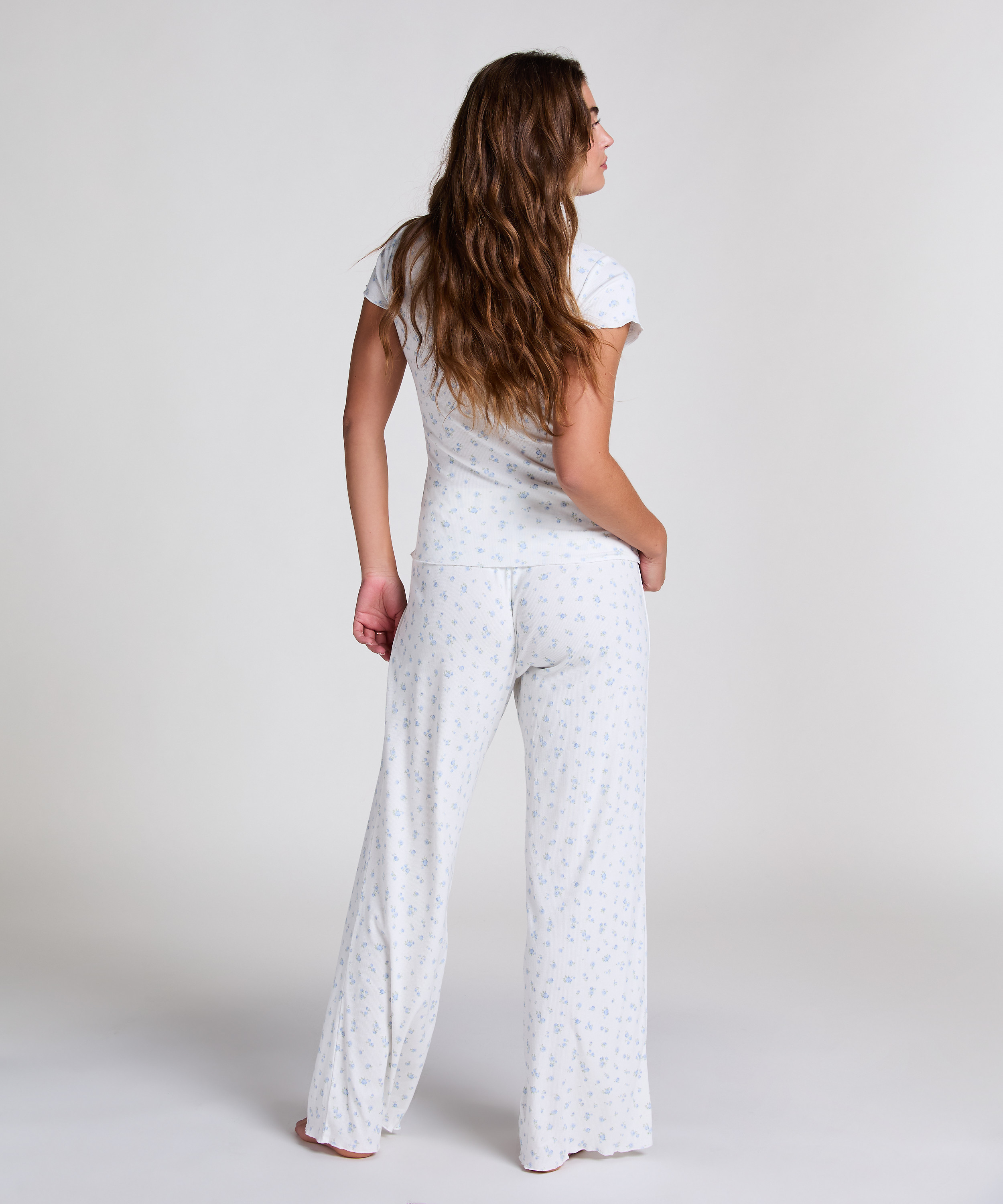 Ribbat pyjamasset, blå, main