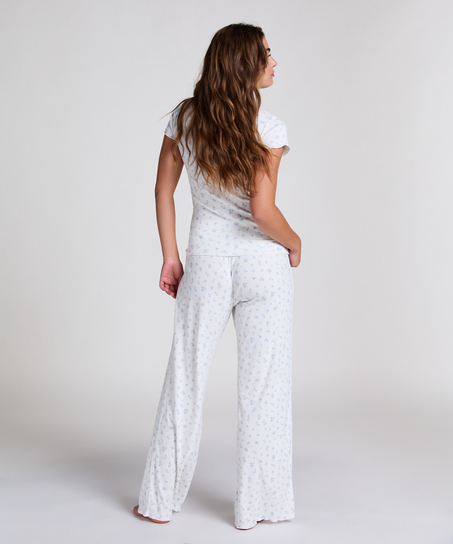 Ribbat pyjamasset, blå