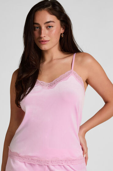 Hunkemöller Sammet-spetslinne Rosa