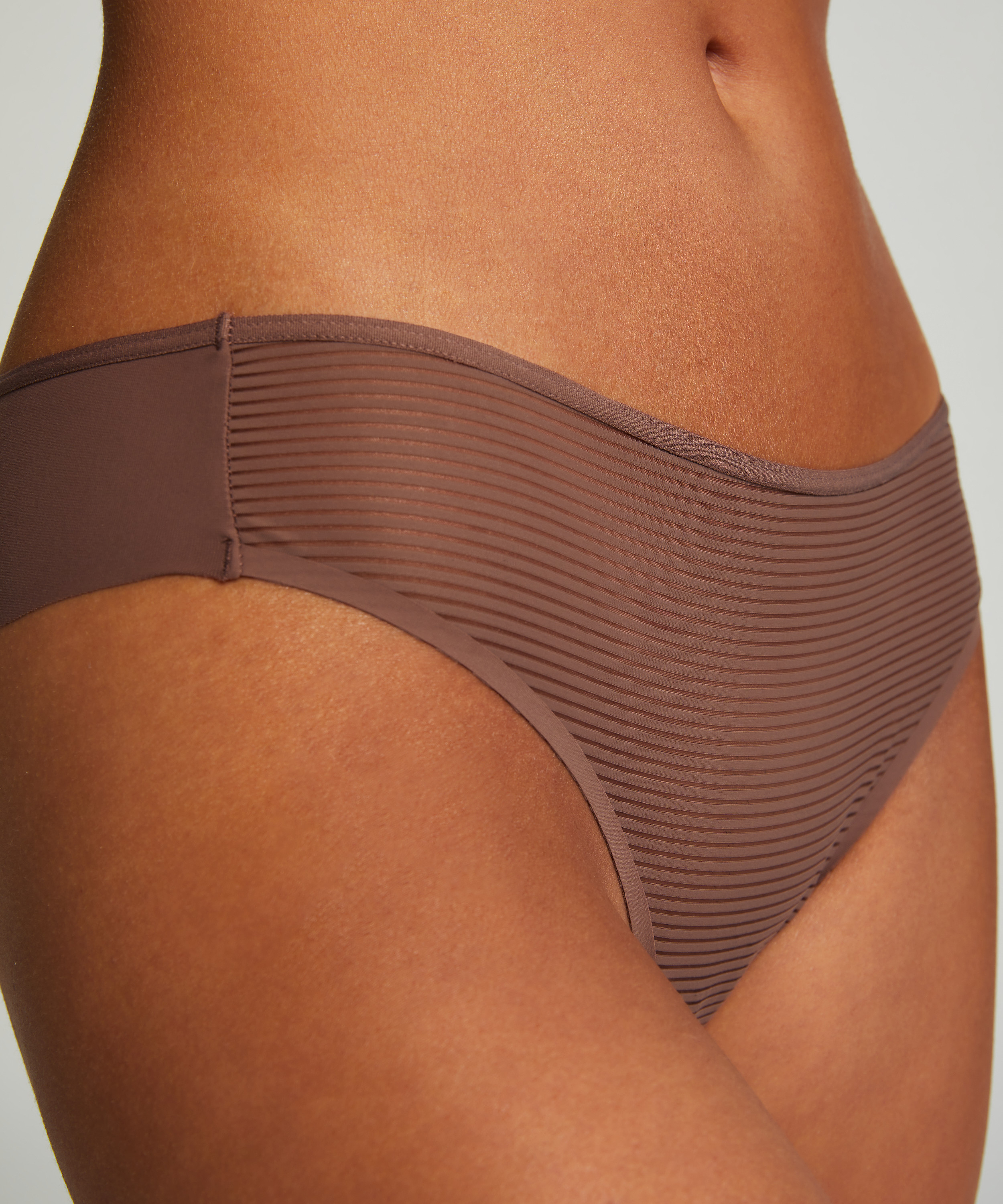 Brazilian-trosa Invisible Stripe Mesh, Brun, main