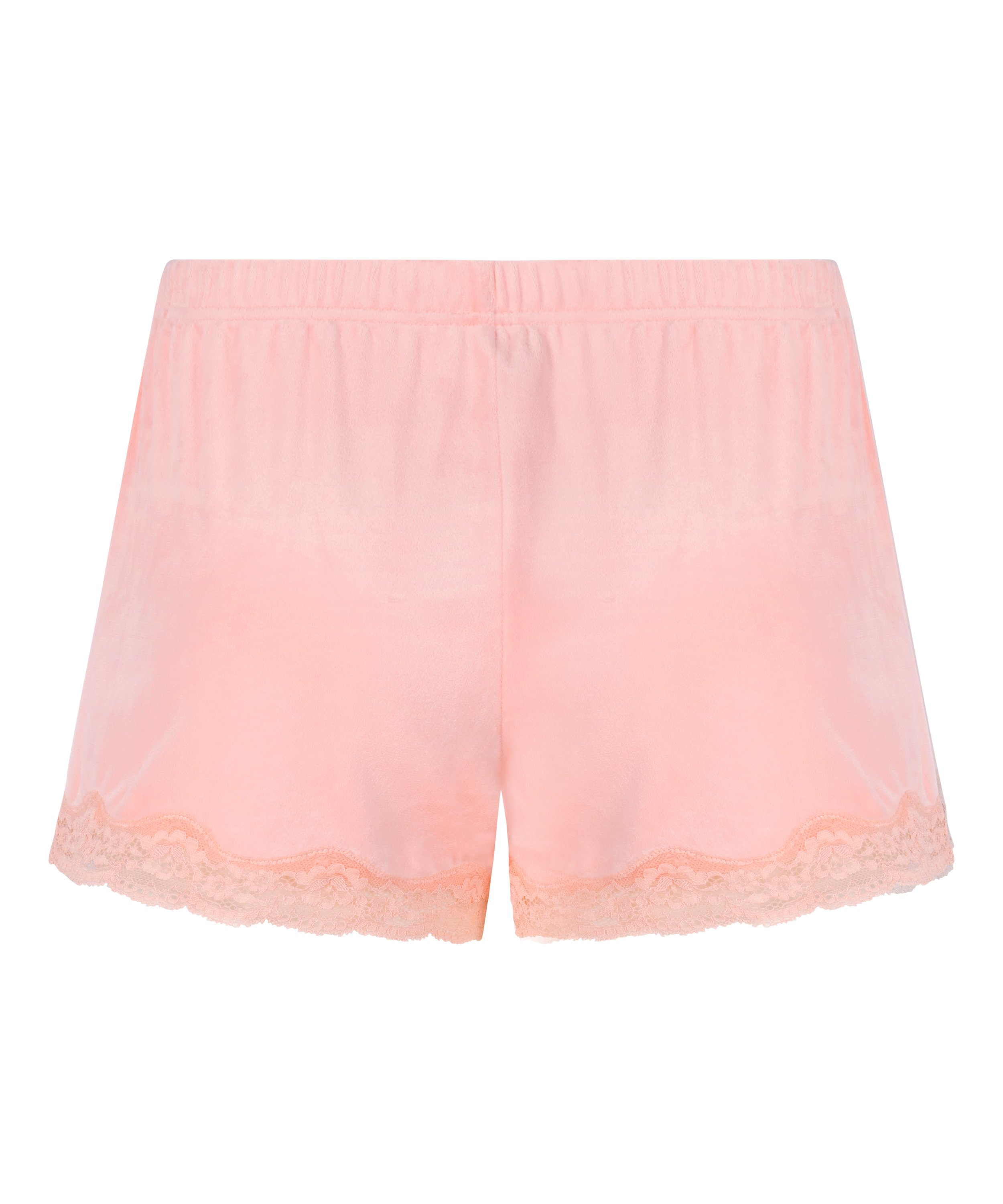 Velour- och spetsshort, Rosa, main