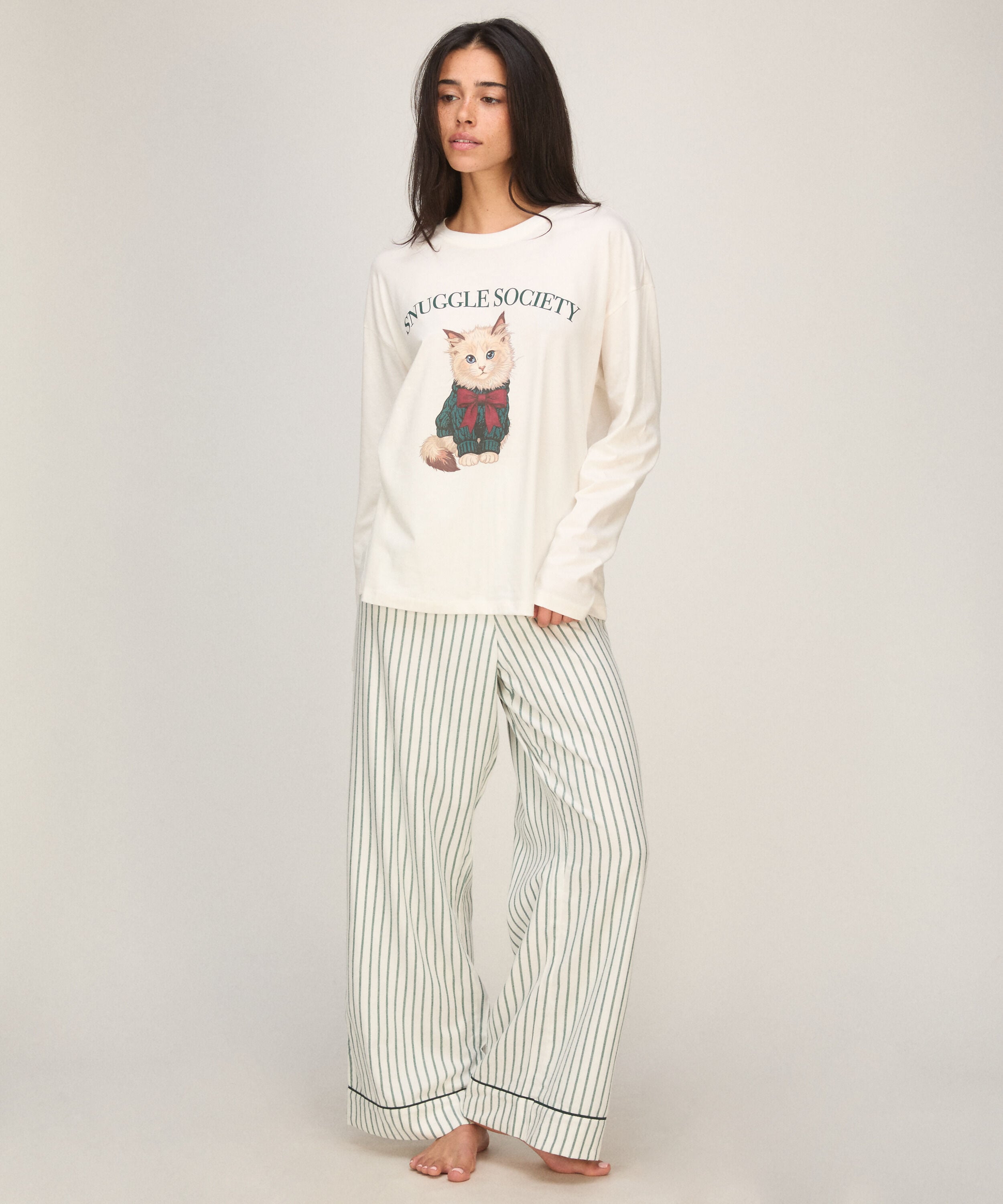 Pyjama Set Viscose, Vit