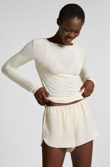 Hunkemöller Kort Satin Minimal Vit