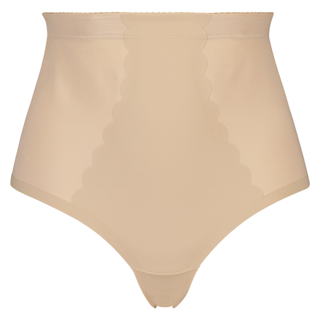 Skulpterade stringtrosa scallop med hög midja - Level 3, Beige