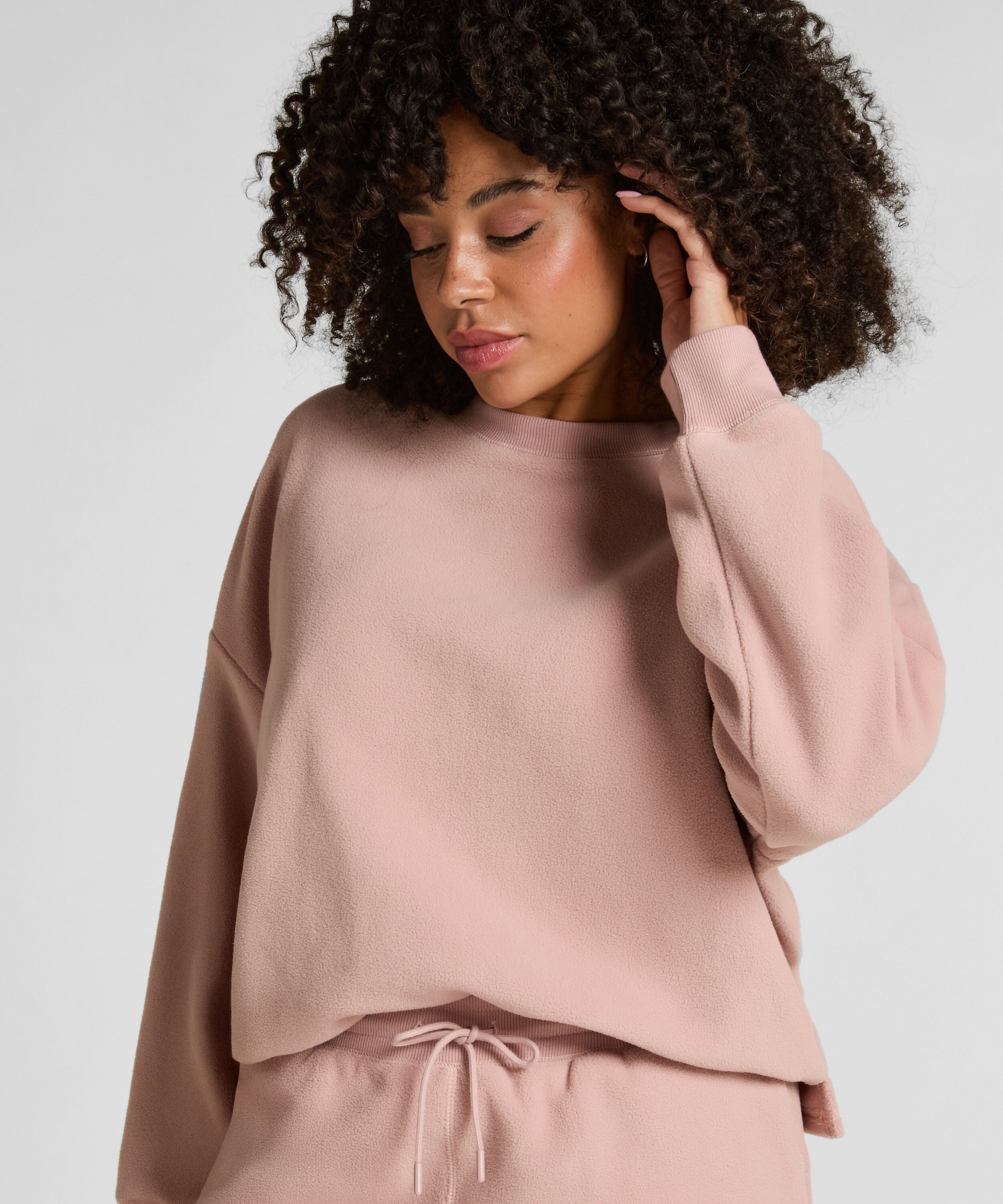 Sportig fleecetopp, Rosa