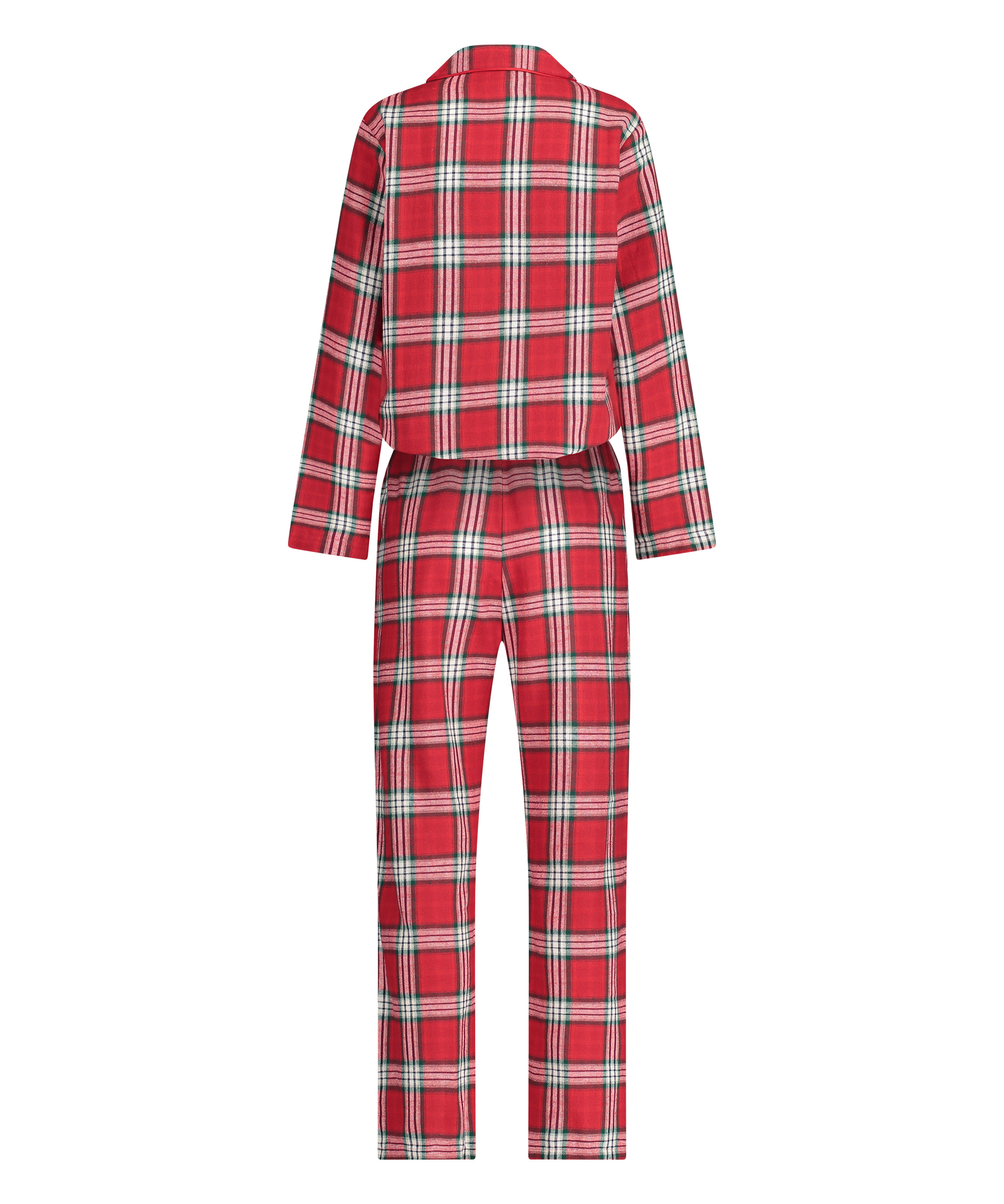 Pyjamasset i rutig twill, röd, main