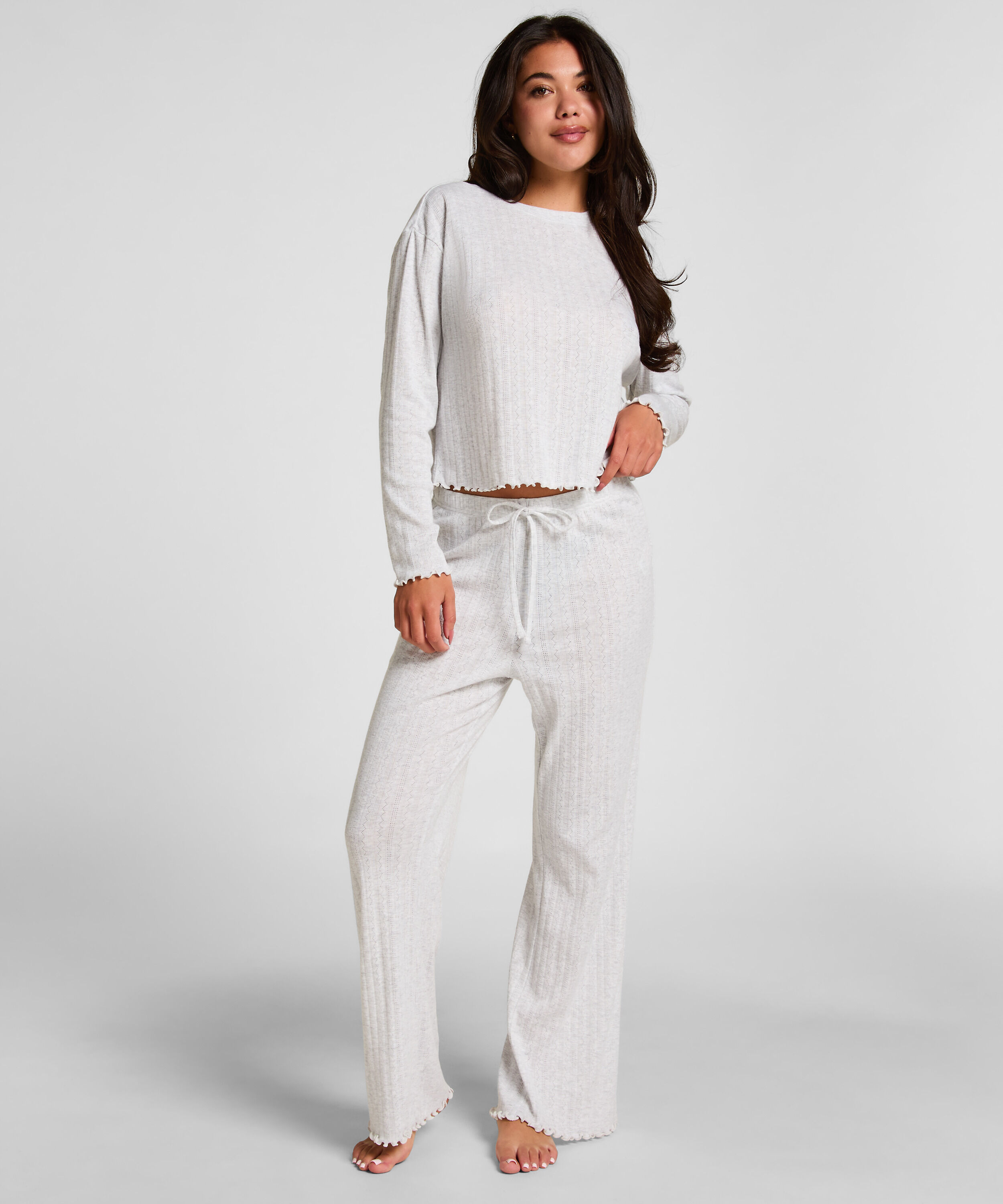 Pyjamasbyxa Pointelle, Beige