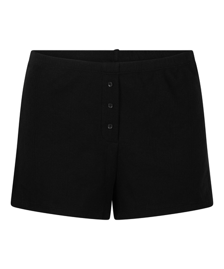 Pointelle-shorts, Svart