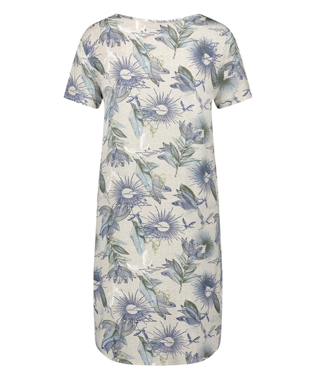 Kort&auml;rmad nattskjorta i jersey, Beige