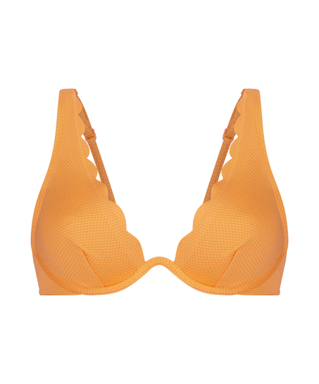 Scallop icke-formpressad bikiniöverdel med bygel, Orange