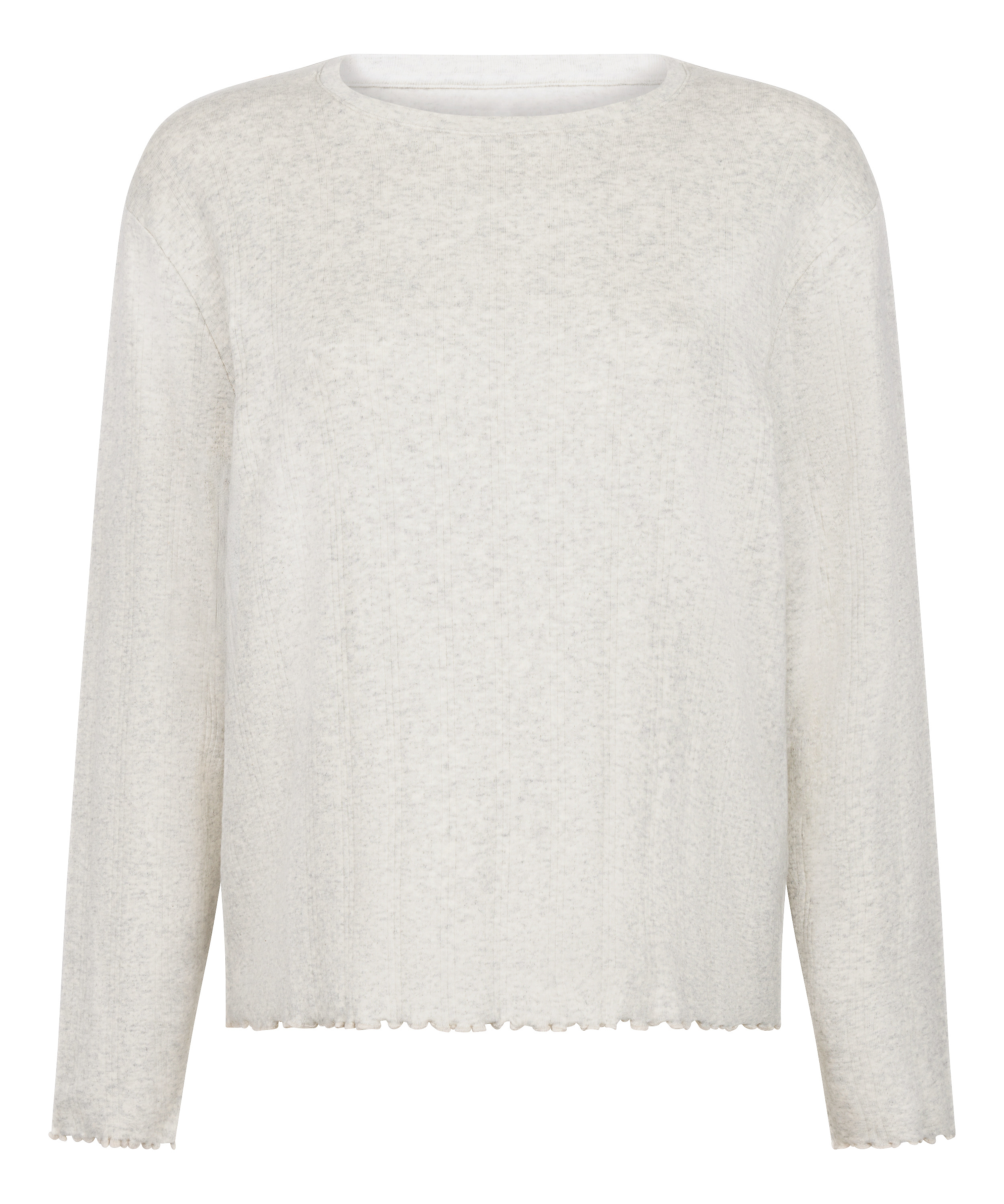 Pyjama Top Loose Pointelle, Grå, main