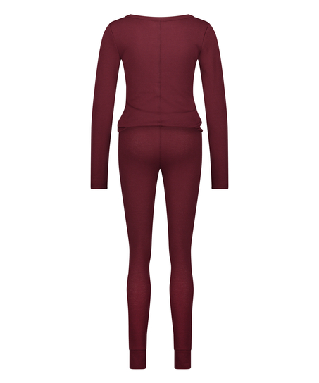 Waffle Placket pyjamas, Lila