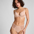 Superslip midi med spets, Beige
