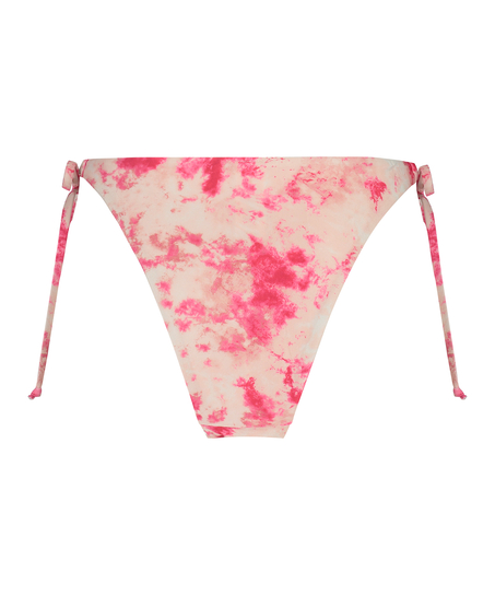 H&ouml;gt skuren bikiniunderdel Tie Dye, Rosa