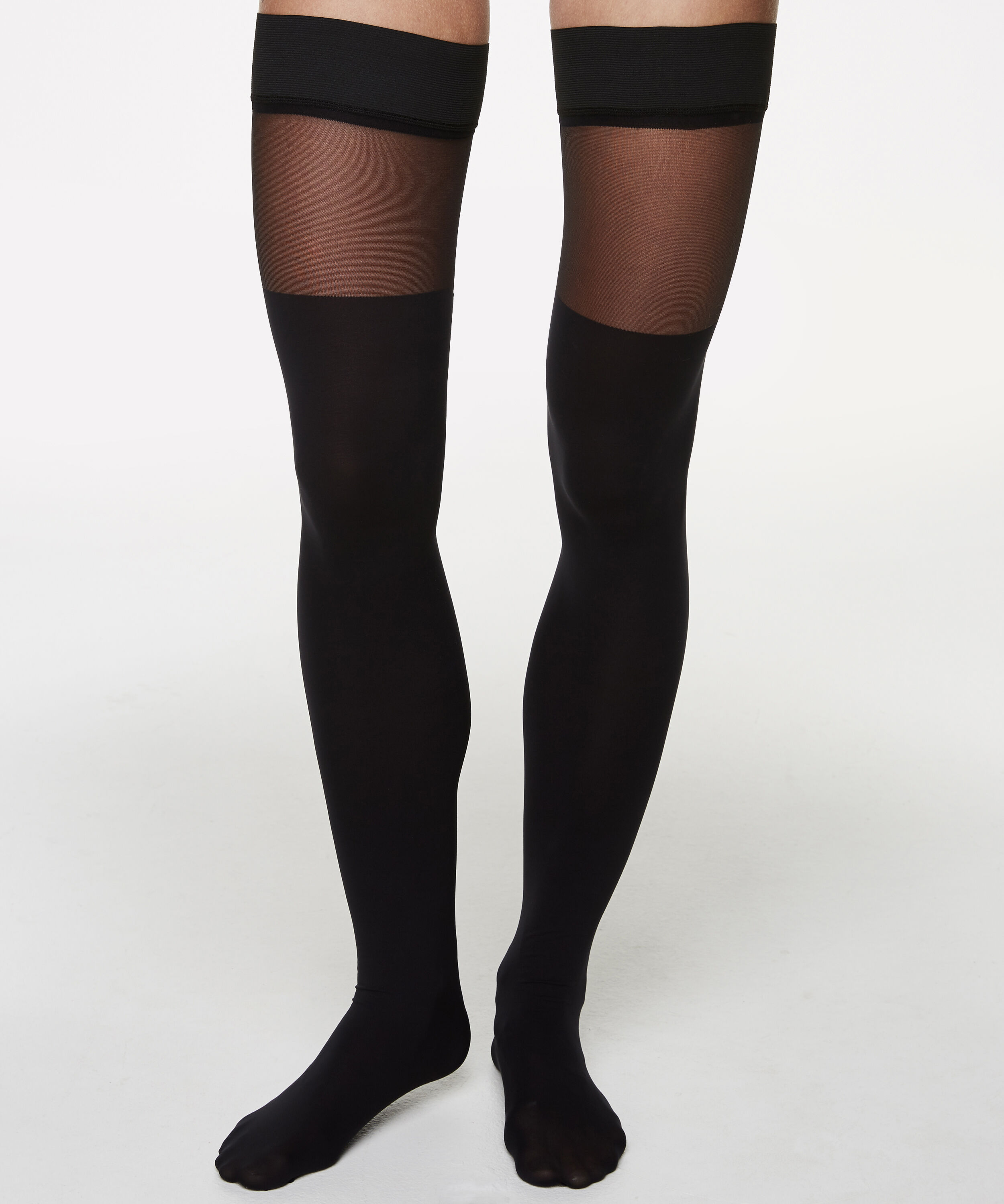 Stay-ups 5D Corsetry Overknee, Svart