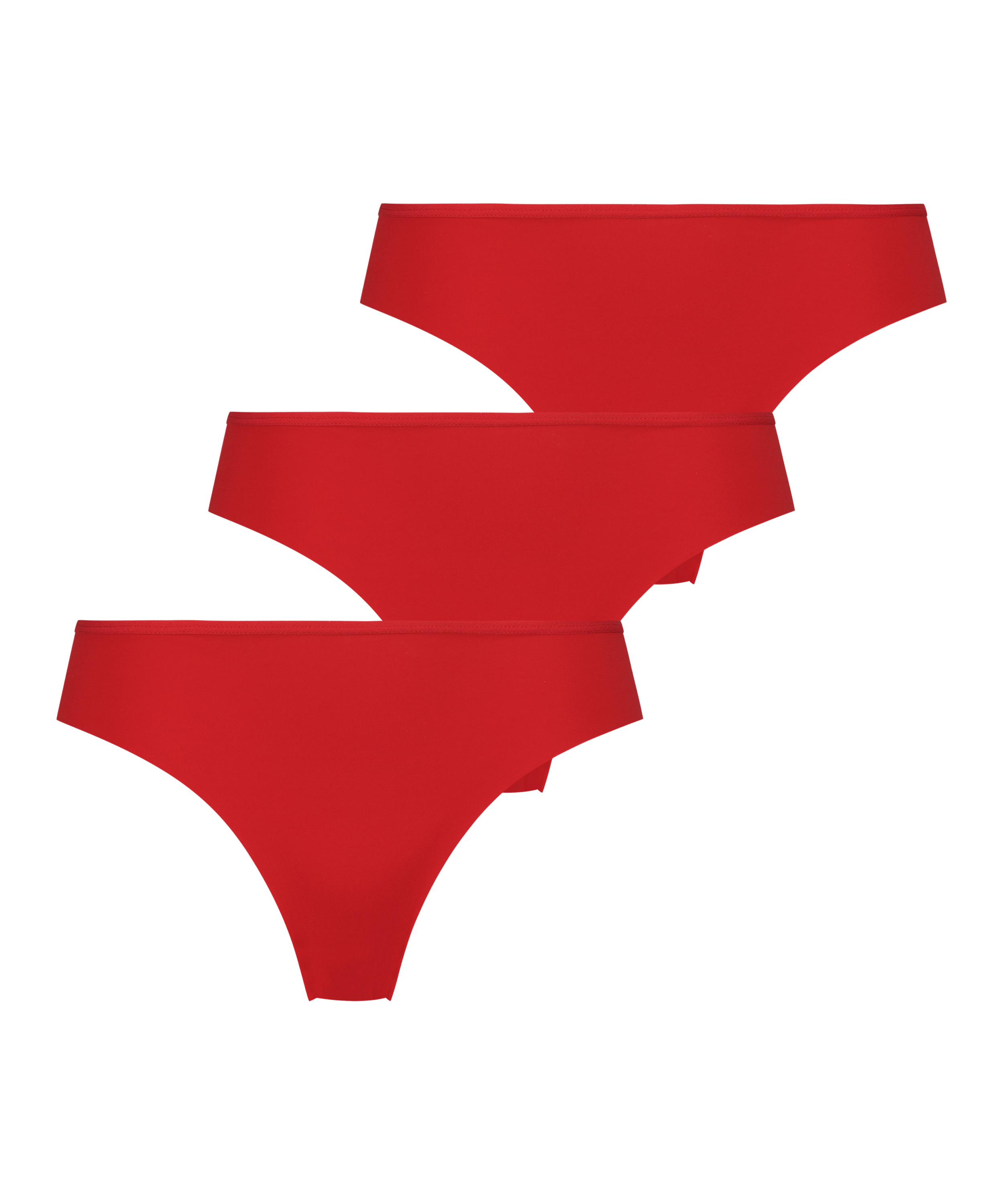 3-pack osynlig brazilian-trosa, röd, main