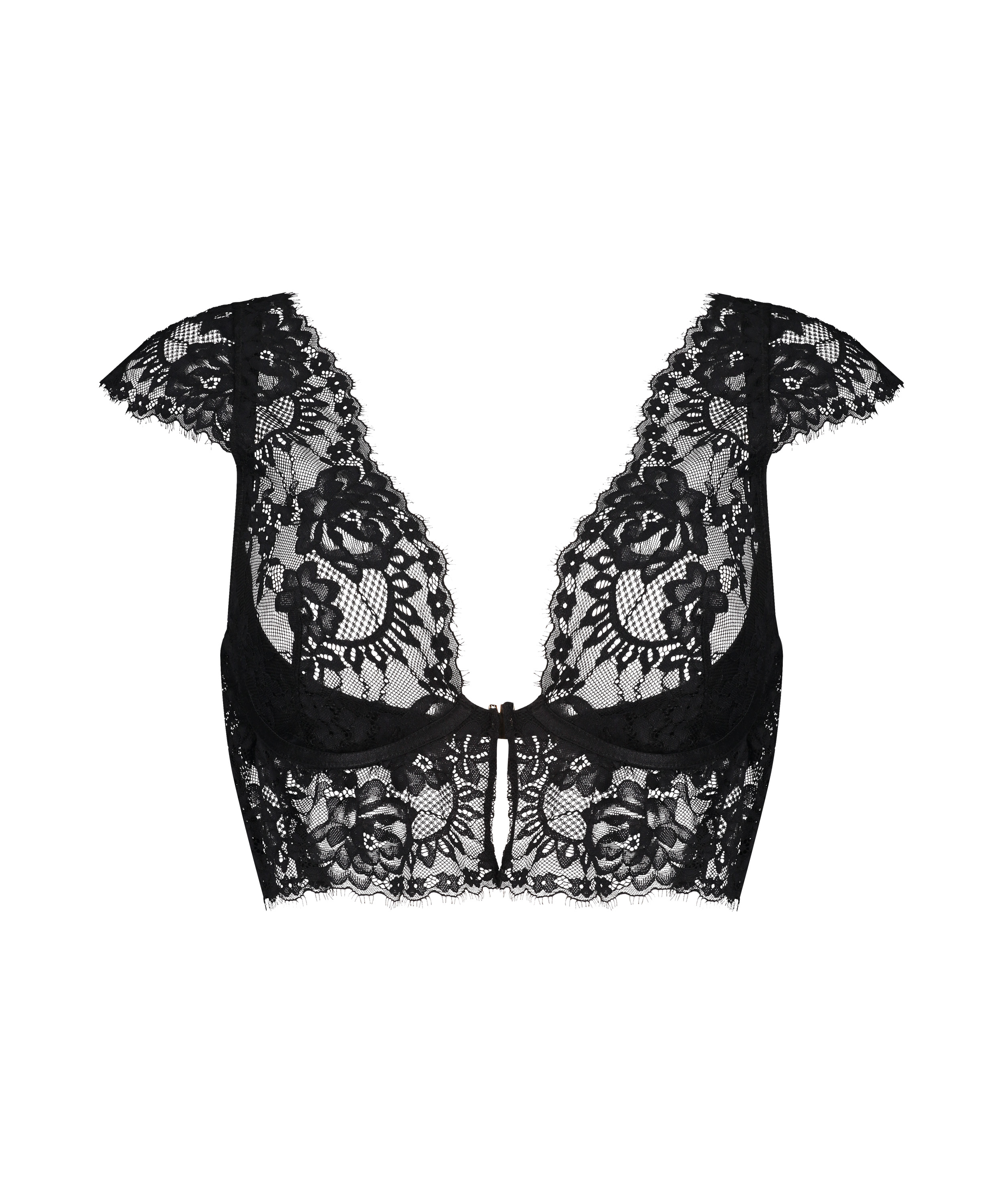 Icke-formpressad longline bygel-bh Trixie, Svart, main