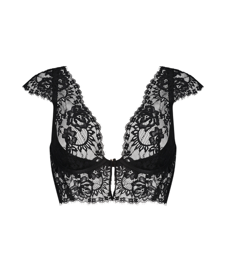 Icke-formpressad longline bygel-bh Trixie, Svart