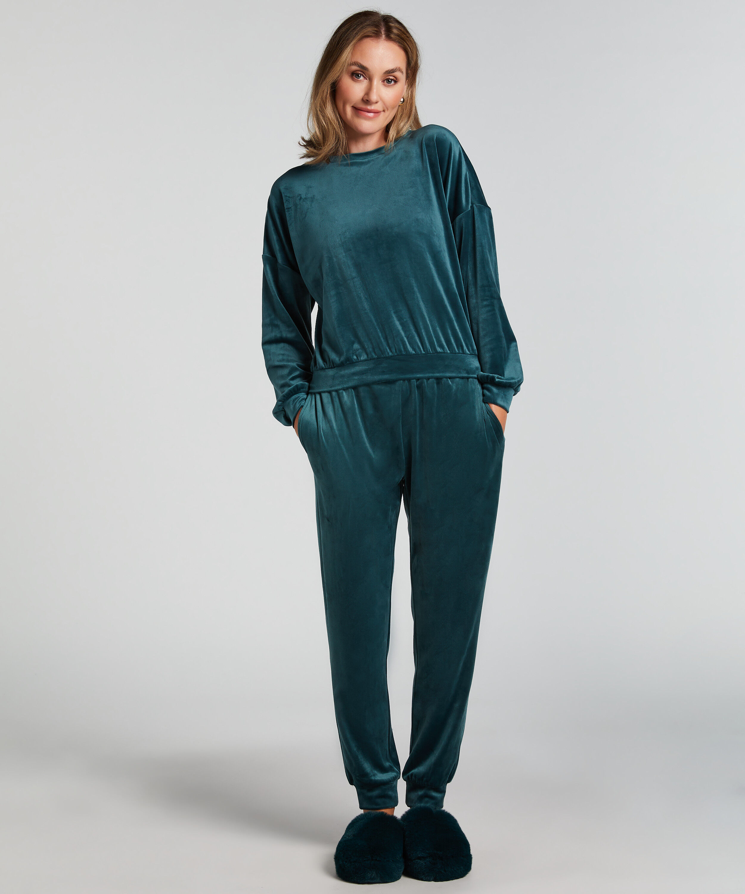 Joggingbyxor Velour, Grön