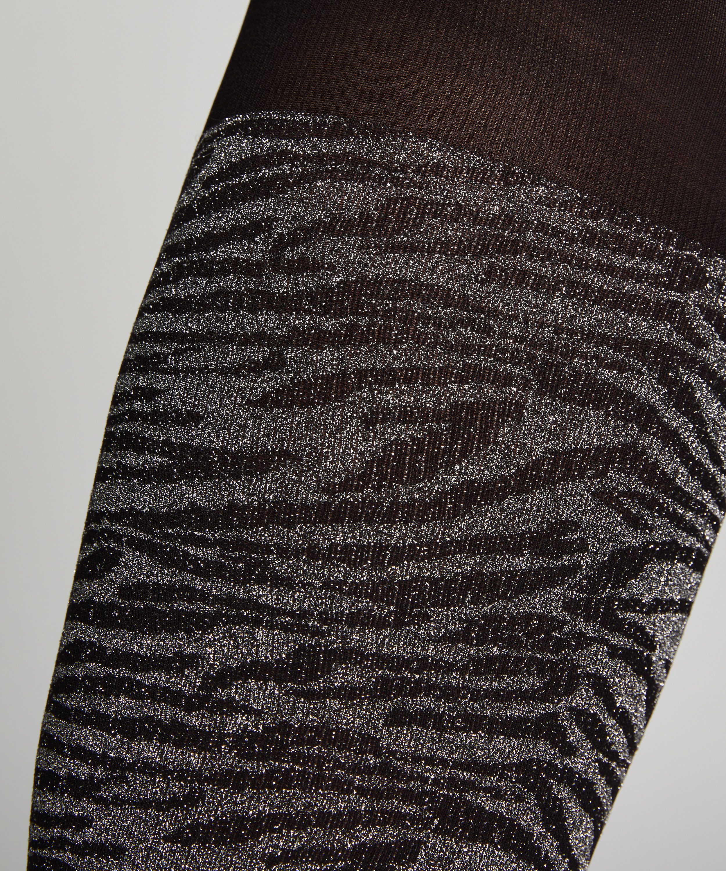50 Denier tights lurex zebra, Svart, main