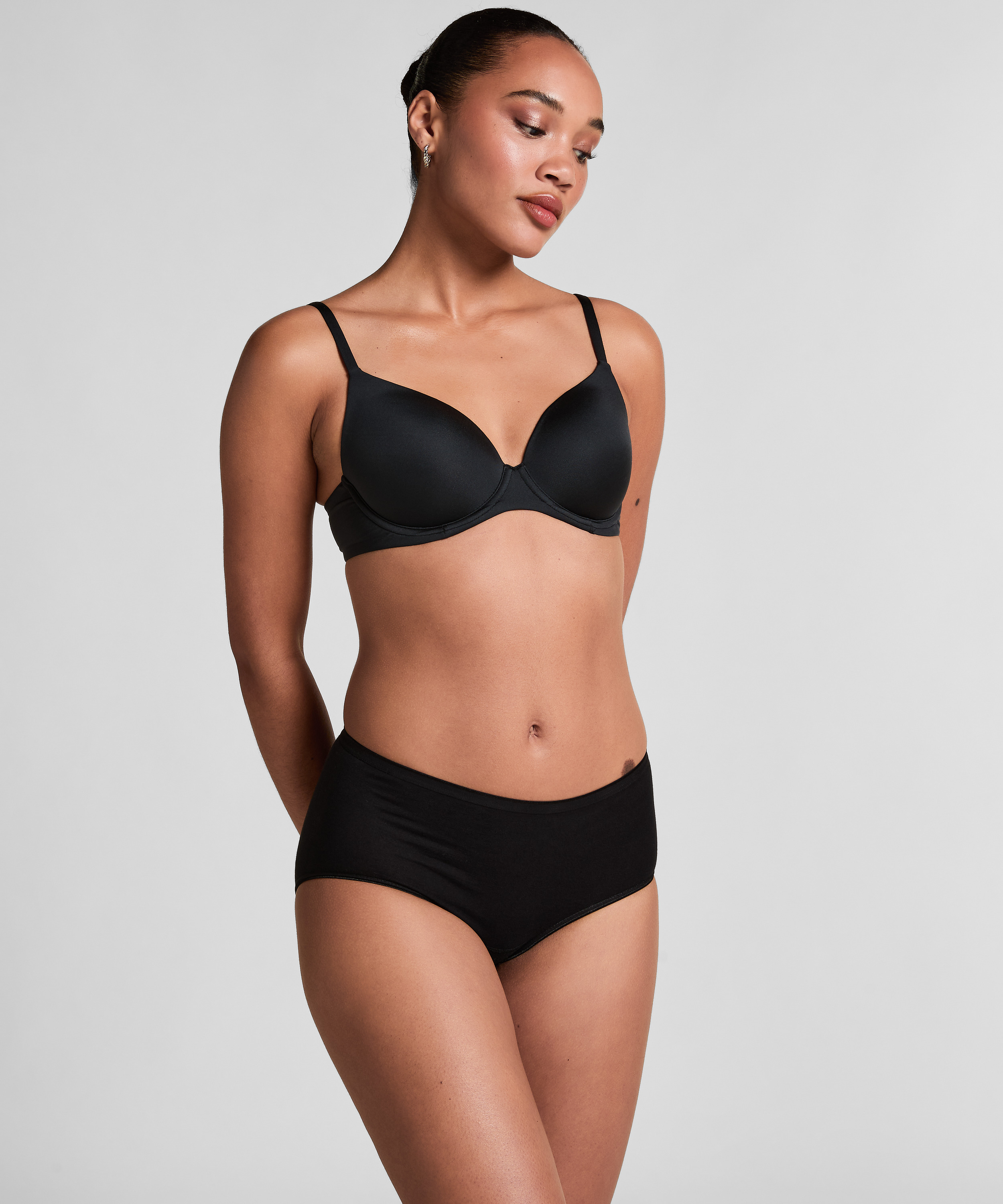 Superslip midi bomull, Svart, main