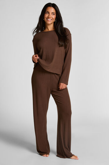 Hunkemöller Borstade jersey-byxor Brun