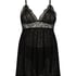 Babydoll Animal Flock Lace, Svart