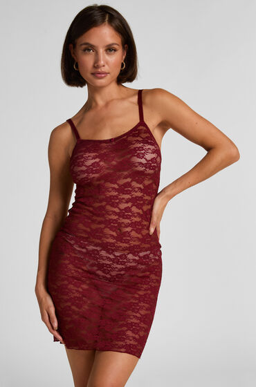 Hunkemöller Underklänning helt i spets Röd