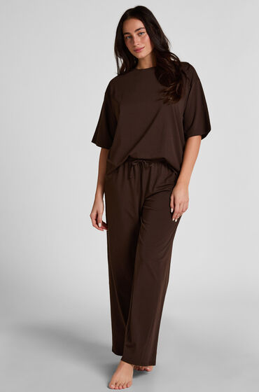Hunkemöller Pyjamas Byxor Loose Brun