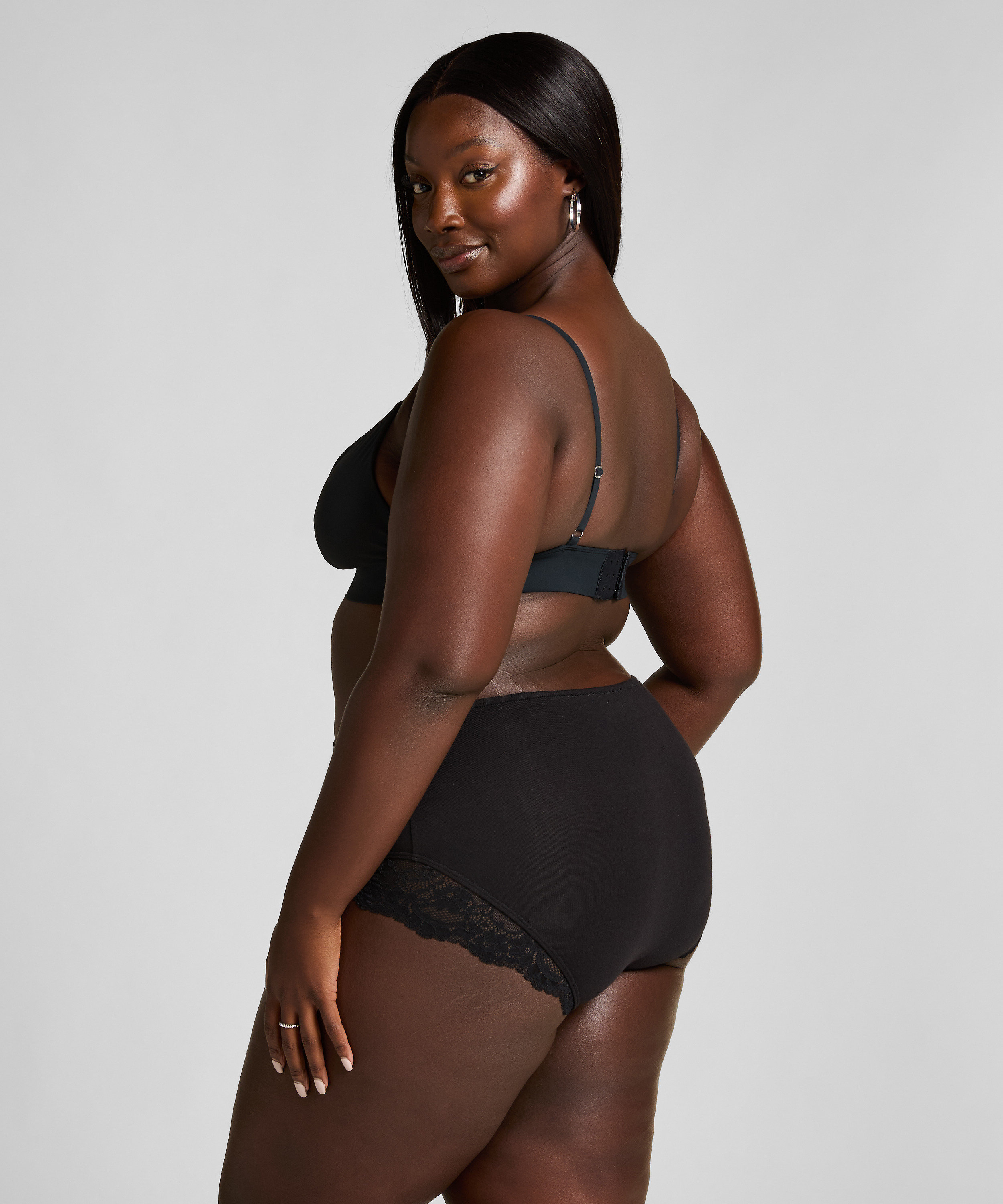 Superslip Maxi spets, Svart, main