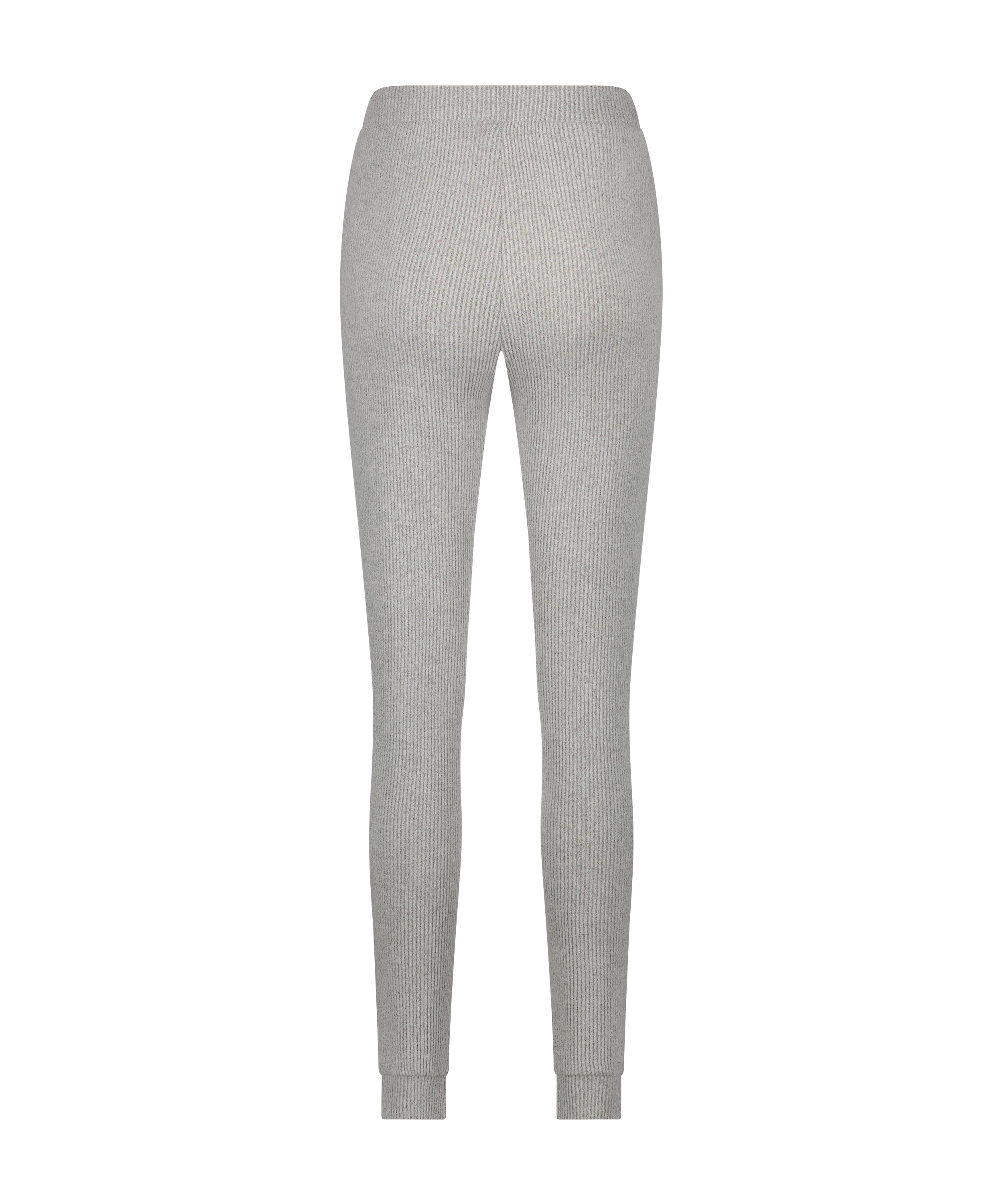 Ribbade joggers med knäppning, Grå, main